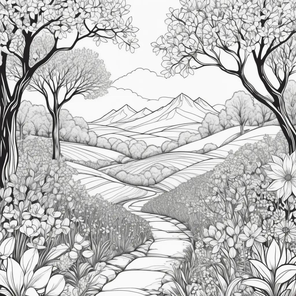無料の印刷可能な春のぬりえ:山頂への大胆な旅