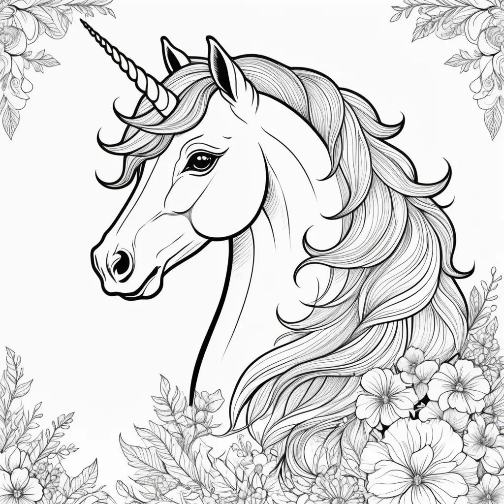 Free Printable Unicorn Coloring Pages: A Beautiful Horse with a Sparkling Horn