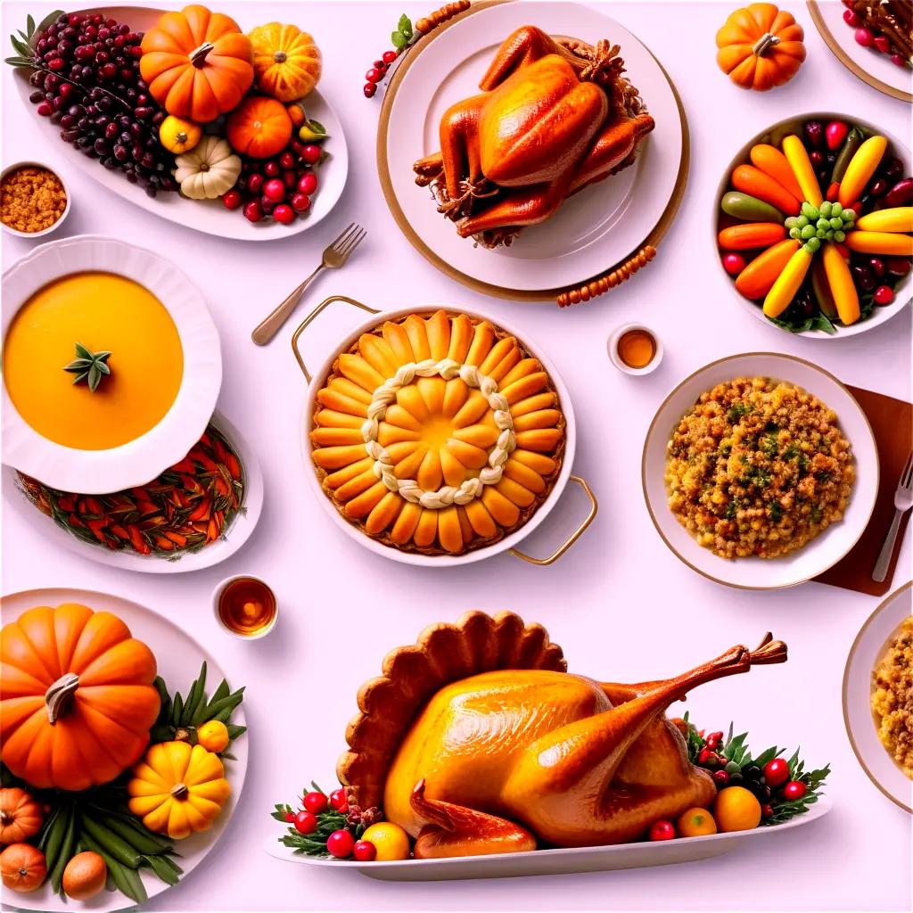 Free Thanksgiving: A feast of food on a table