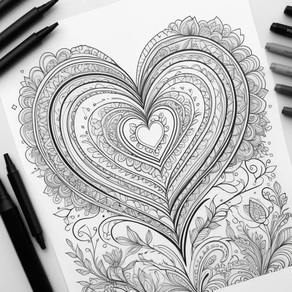 Free Valentines Day Coloring Pages with a Heart