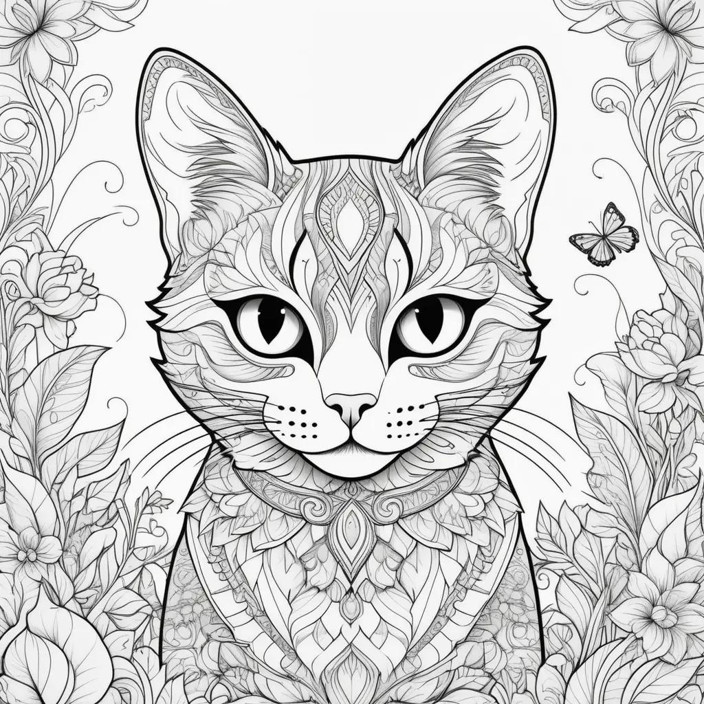 Free adult cat coloring pages for adults