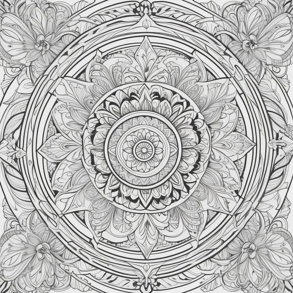 Free adult coloring pages featuring a mandala design