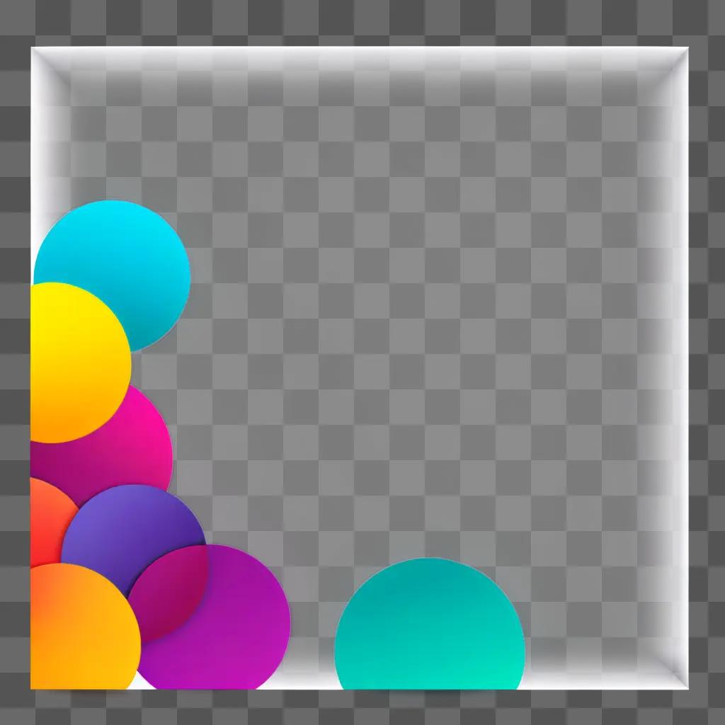 Free banner with colorful circles and blue border