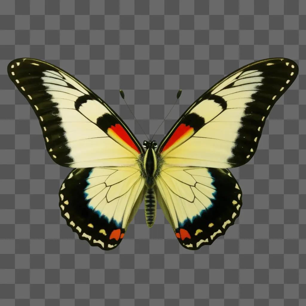 Free butterfly with wings and red spots