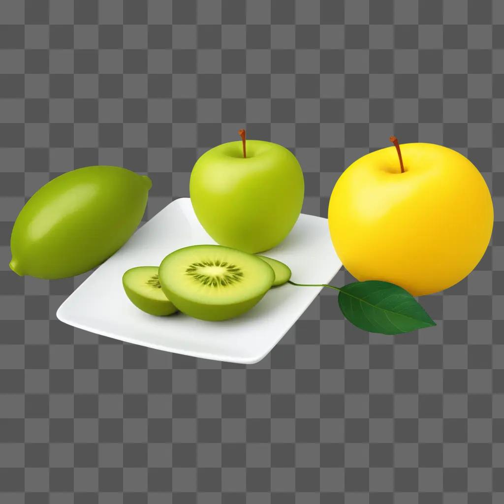 Free clipart image of fruits on a plate