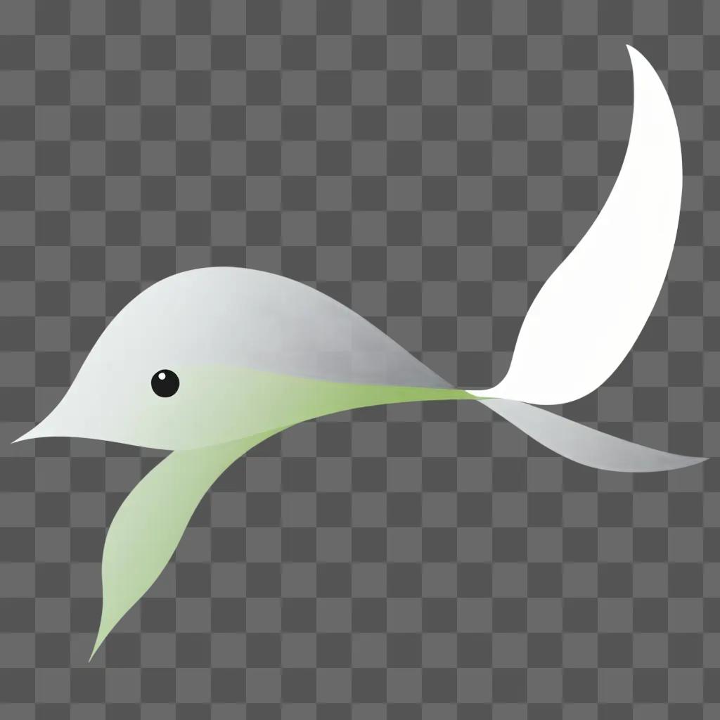 Free clipart of a white and green dolphin