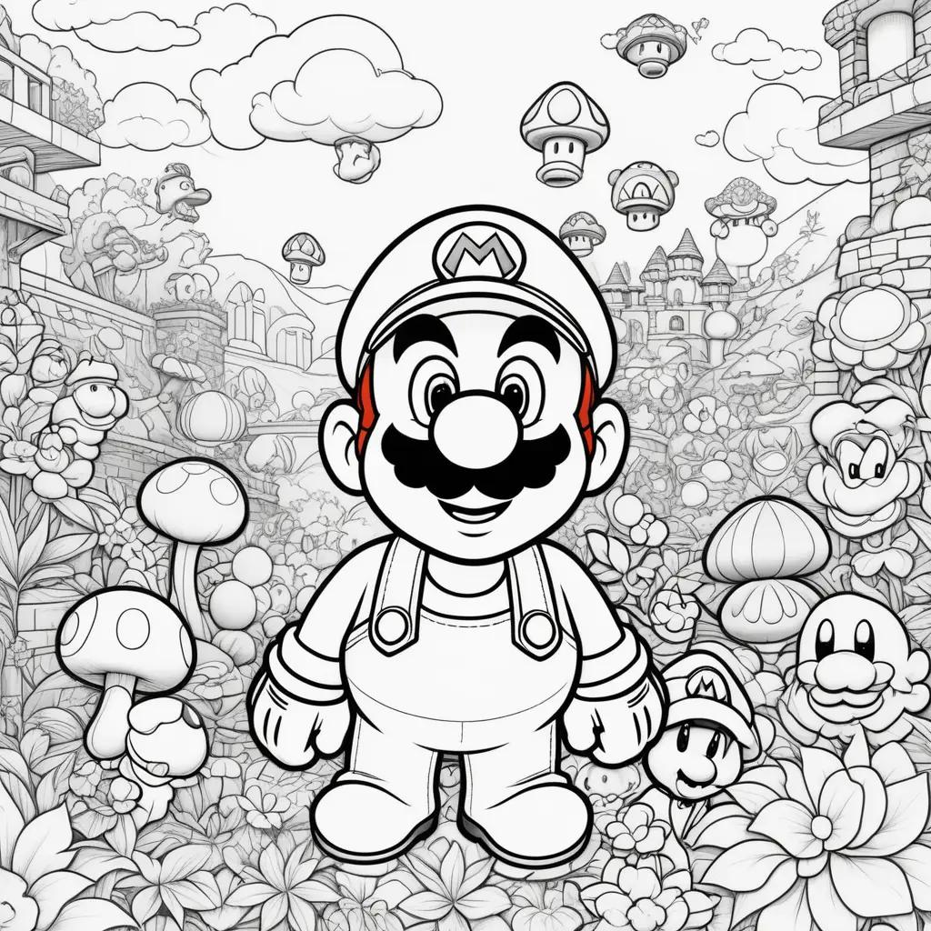 Free coloring pages featuring Nintendo characters, including Mario and Luigi