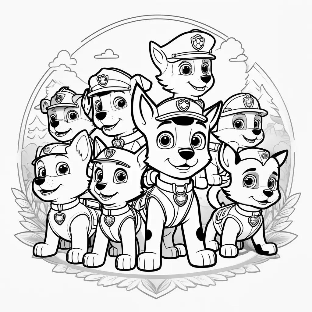 Free coloring pages of Paw Patrol characters