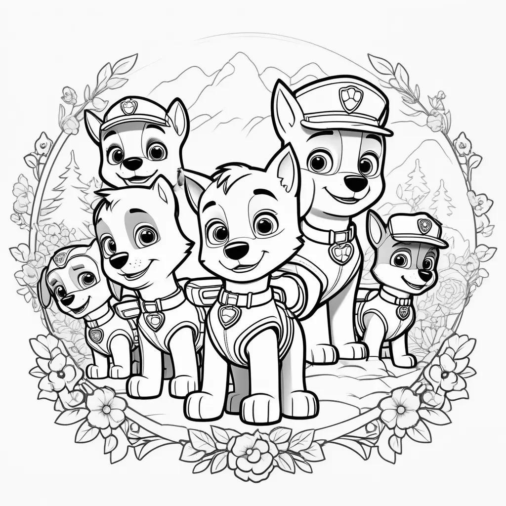 Free coloring pages of Paw Patrol characters