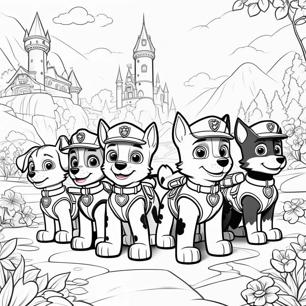 Free coloring pages of Paw Patrol characters