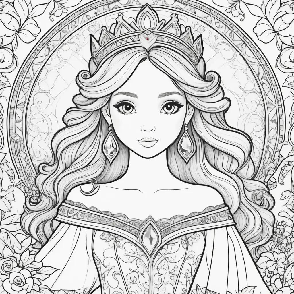 Free coloring pages of a beautiful princess