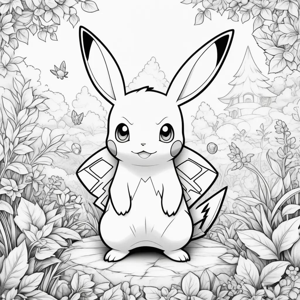 Free coloring pages of pokemon featuring a cute bunny