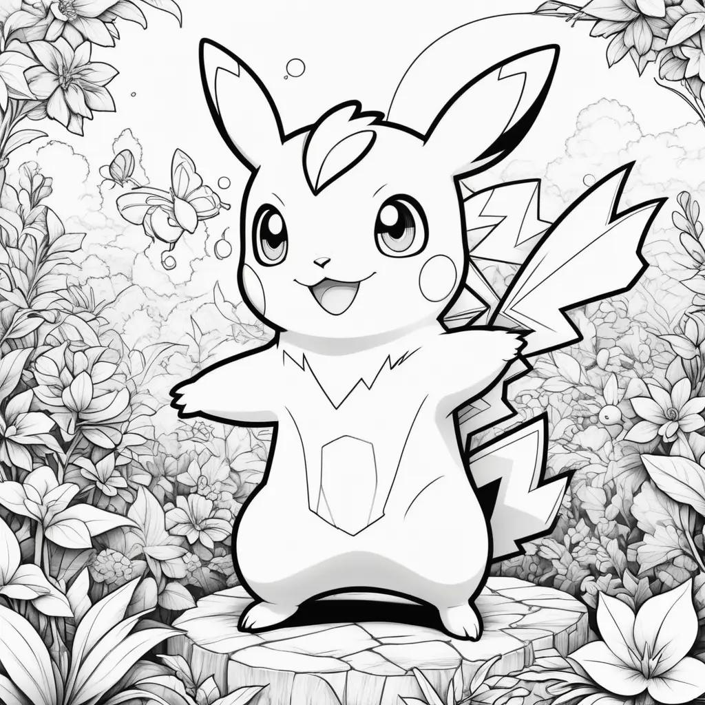 Free coloring pages of pokemon featuring a cute pokemon character