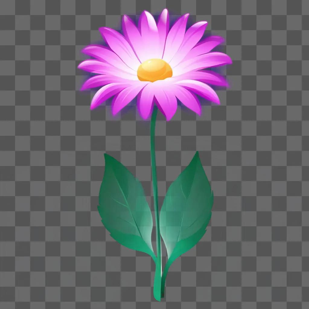 Free flower clipart shows a pink daisy with green leaves