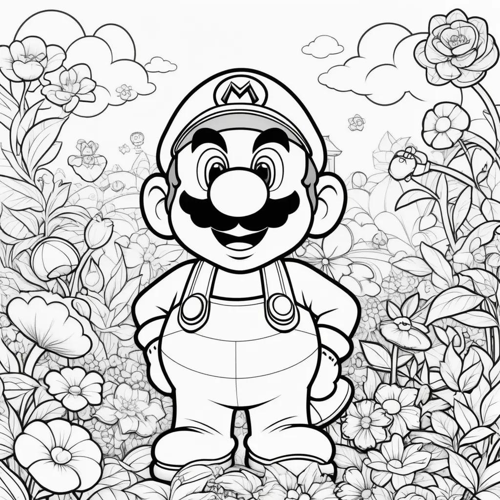 Free printable coloring pages featuring the classic Mario character