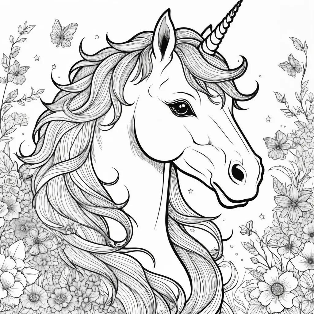 Free printable unicorn coloring pages with black and white coloring