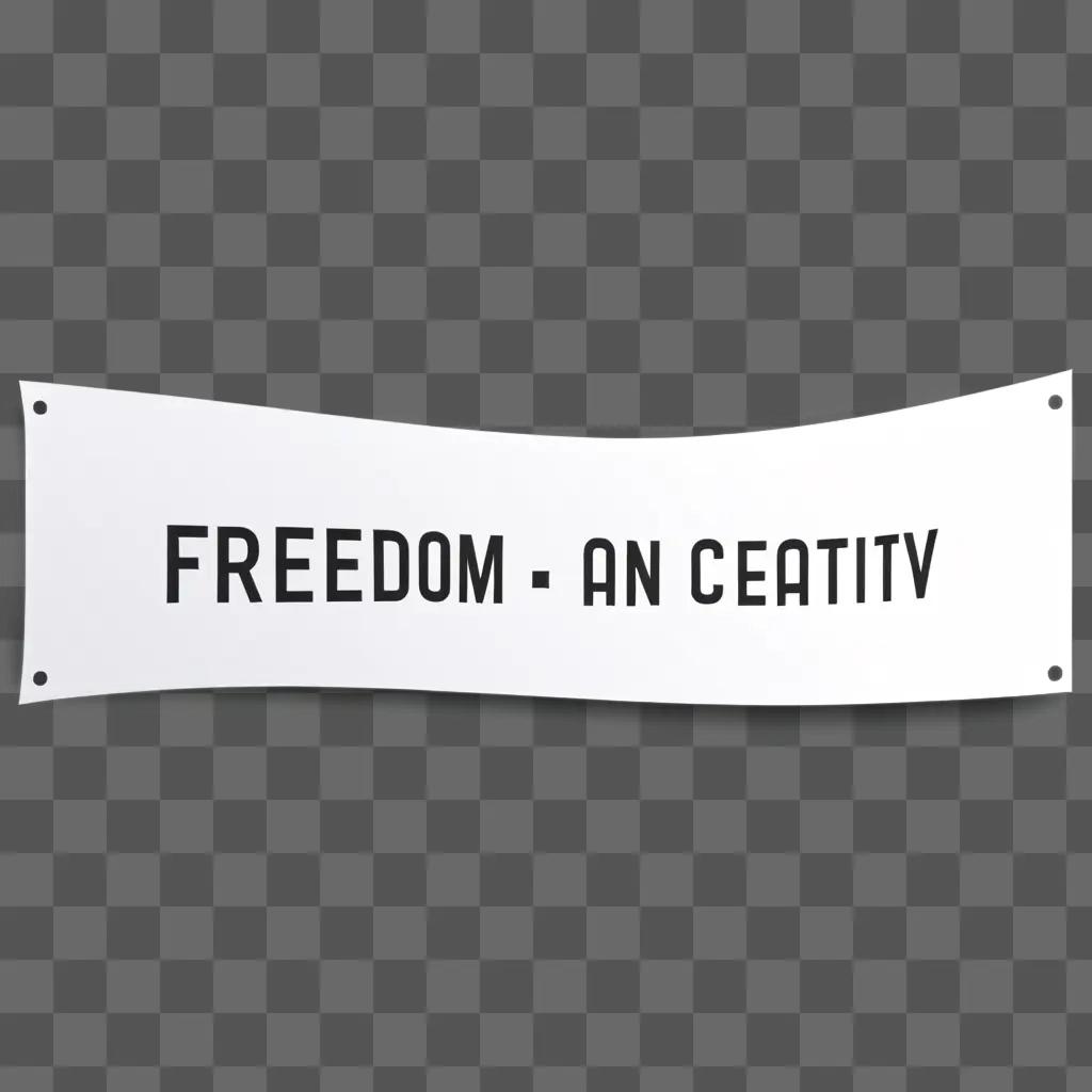 Freedom - An Ceativity banner on a wall