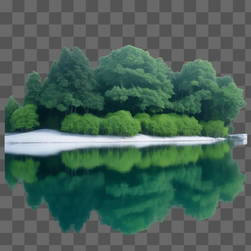 Freeship photo of green trees and water