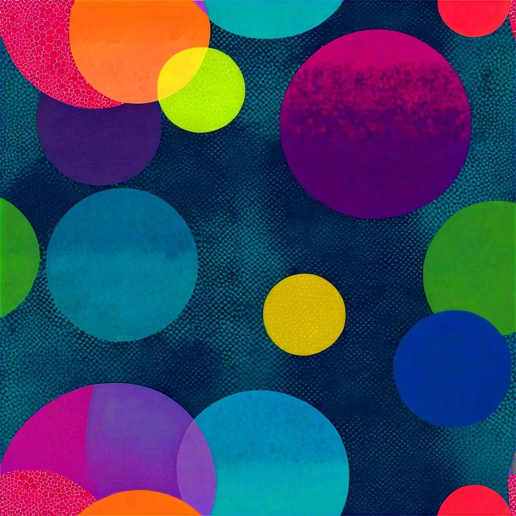 Freetextures of colorful circles and polka dots