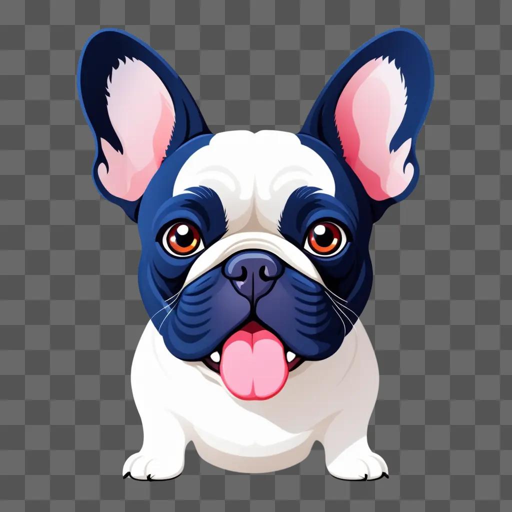 French Bulldog Cartoon Dog With Pink Tongue