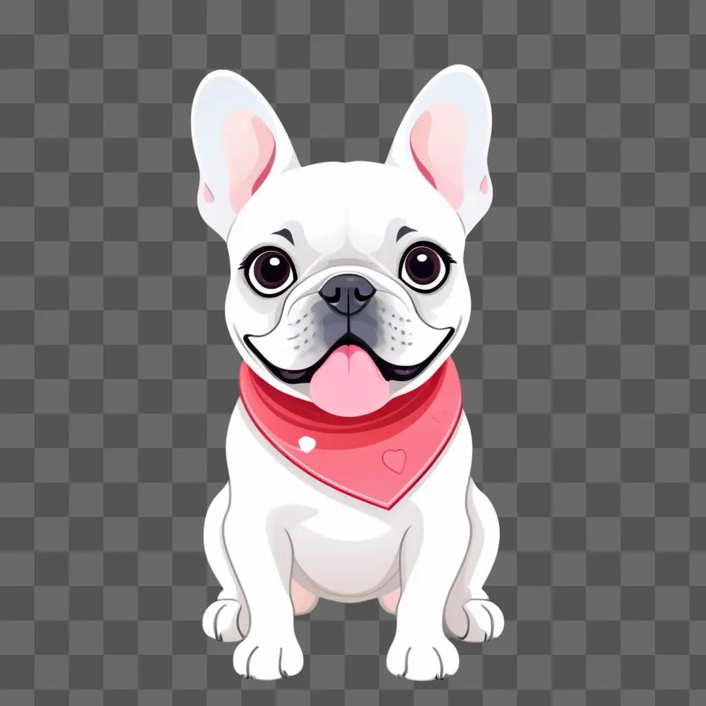 French Bulldog in a pink scarf