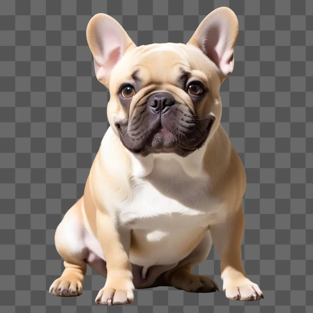 French Bulldog sits on a beige background