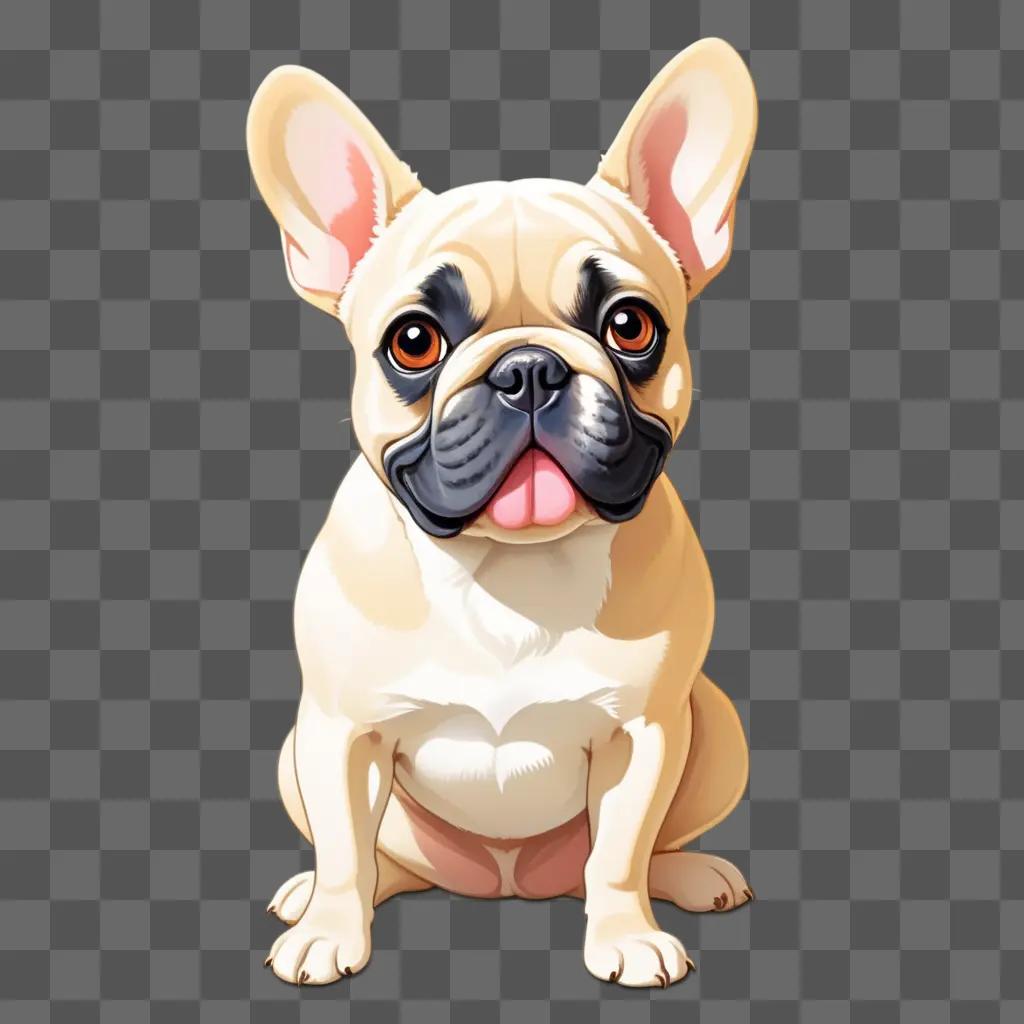 French Bulldog sits on a beige background