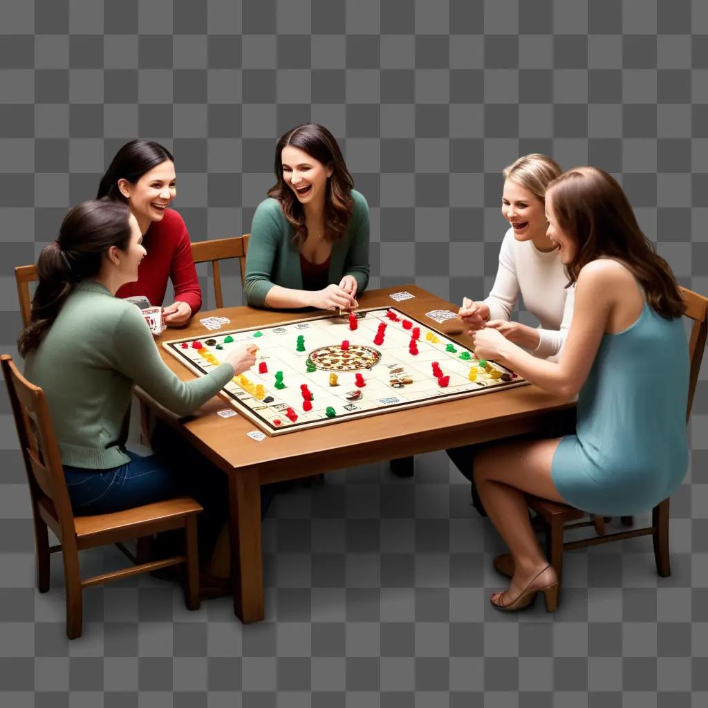 Friends play board game at game night