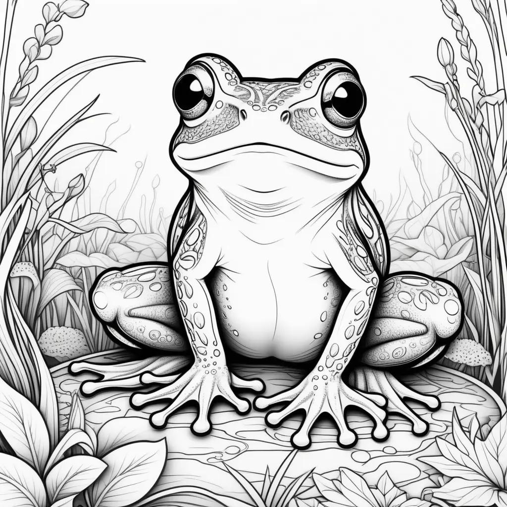 Frog Coloring Page is a fun and engaging coloring book featuring a cute frog, perfect for kids and adults alike