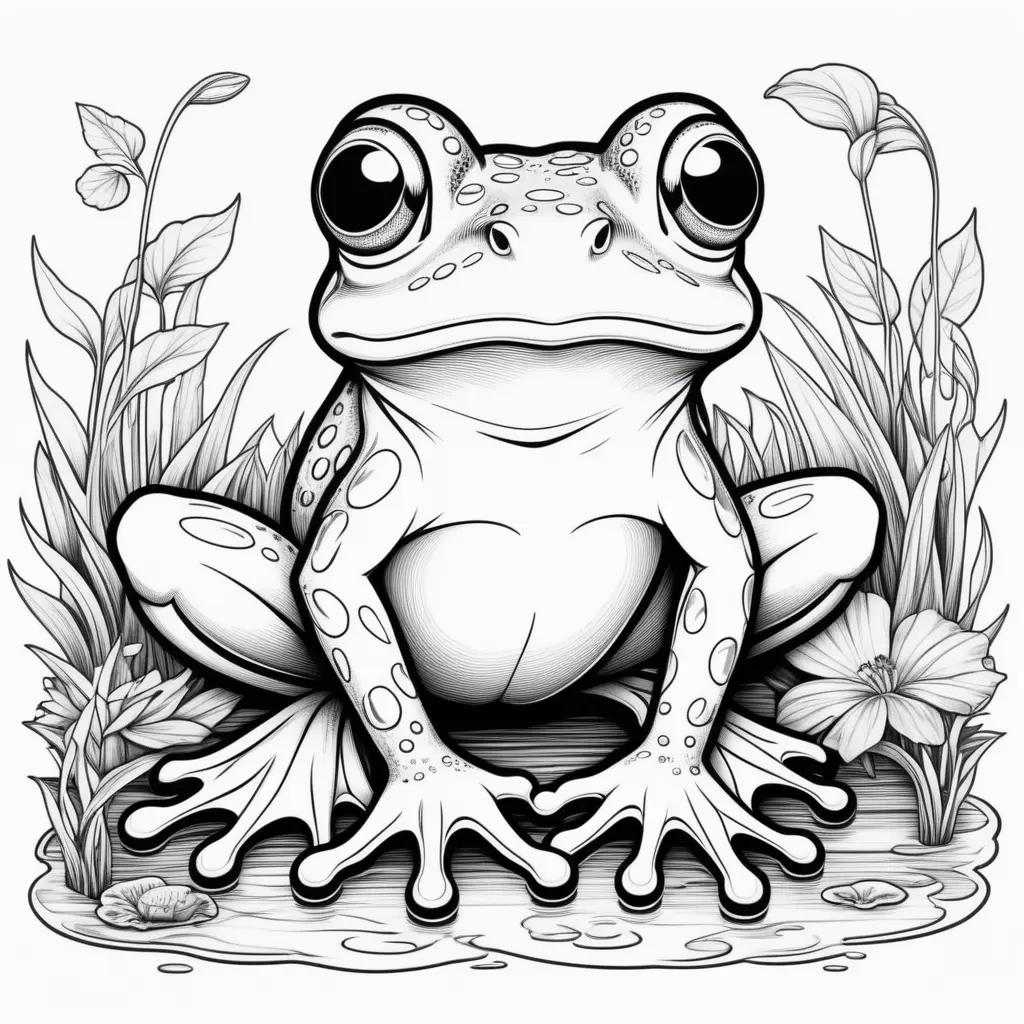 Frog coloring pages: A cute and colorful frog coloring page for kids