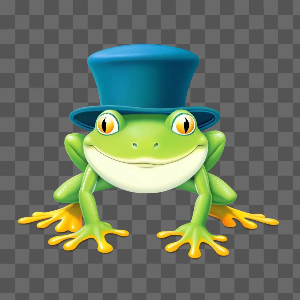 Froggy wears a top hat on his green head