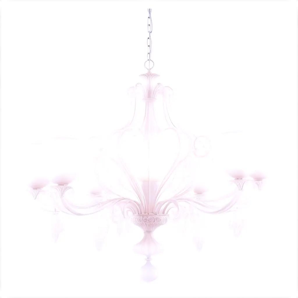 Frosted glass chandelier with six arms