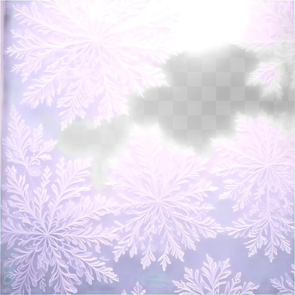 Frosted glass window with white snowflakes