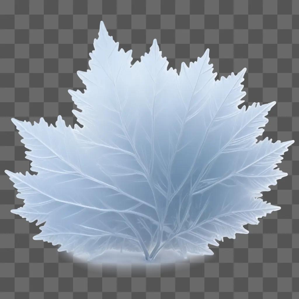 Frosty leaf in a transparent background