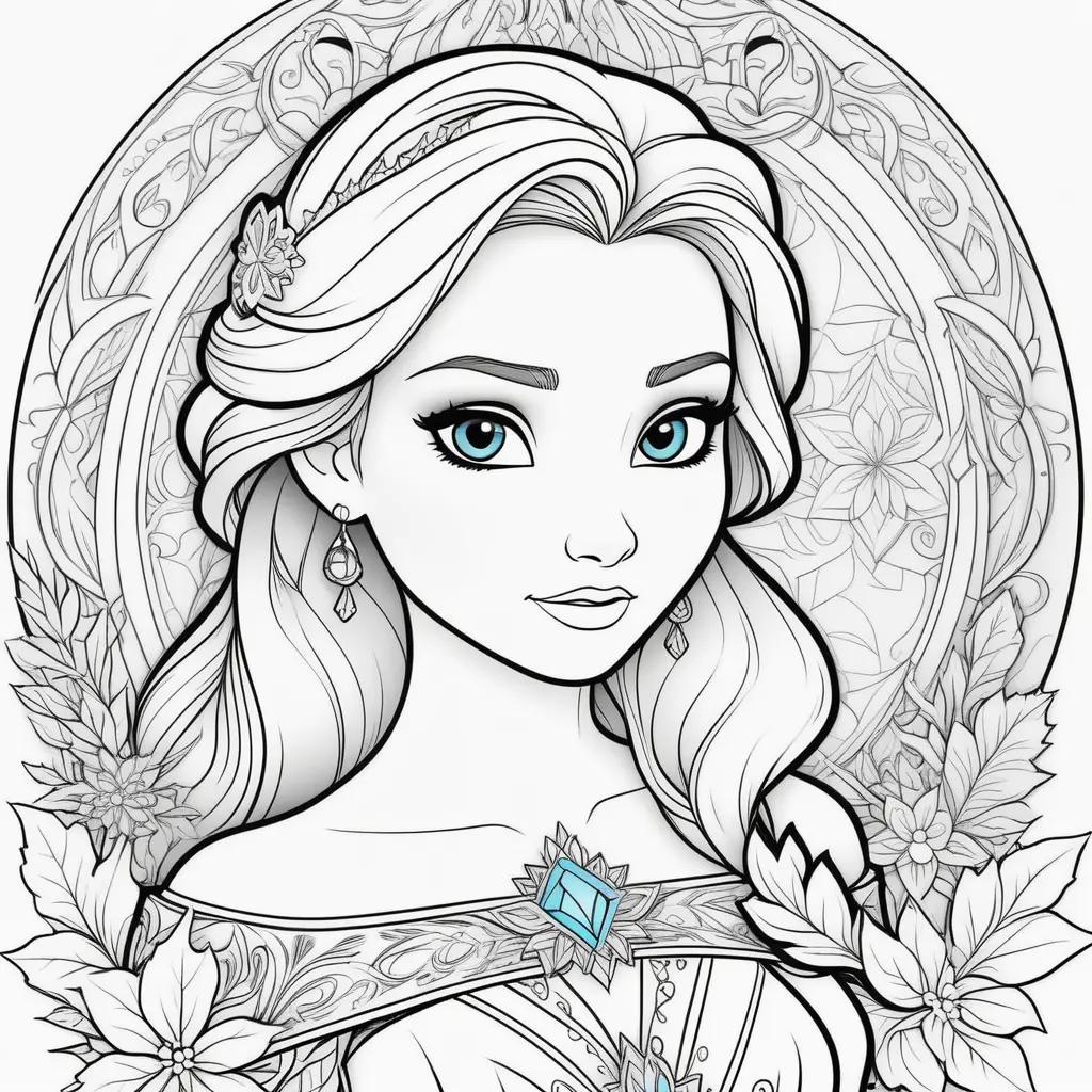 Frozen Coloring Pages: Elsa, Anna, Olaf, Kristoff, and Sven Coloring Book