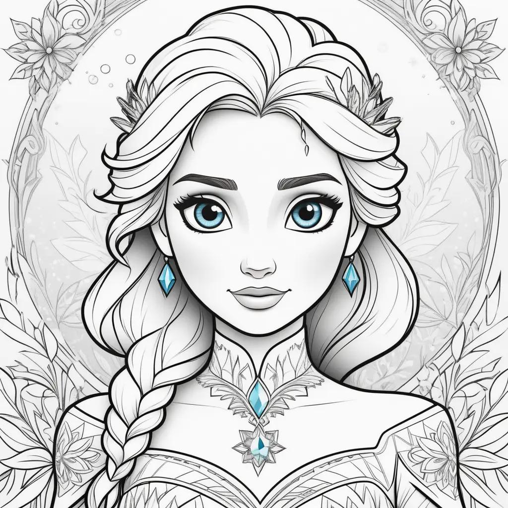 Frozen Elsa Coloring Pages: Coloring Book for Kids