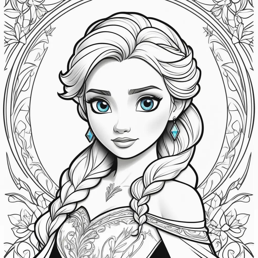 Frozen Elsa Coloring Pages with Blue Eyes