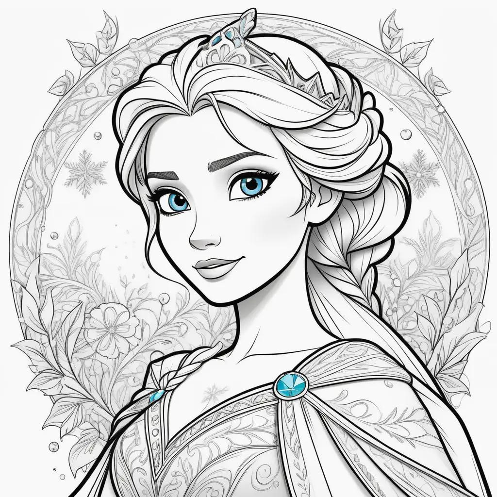 Frozen Elsa Coloring Pages with Royal Crown