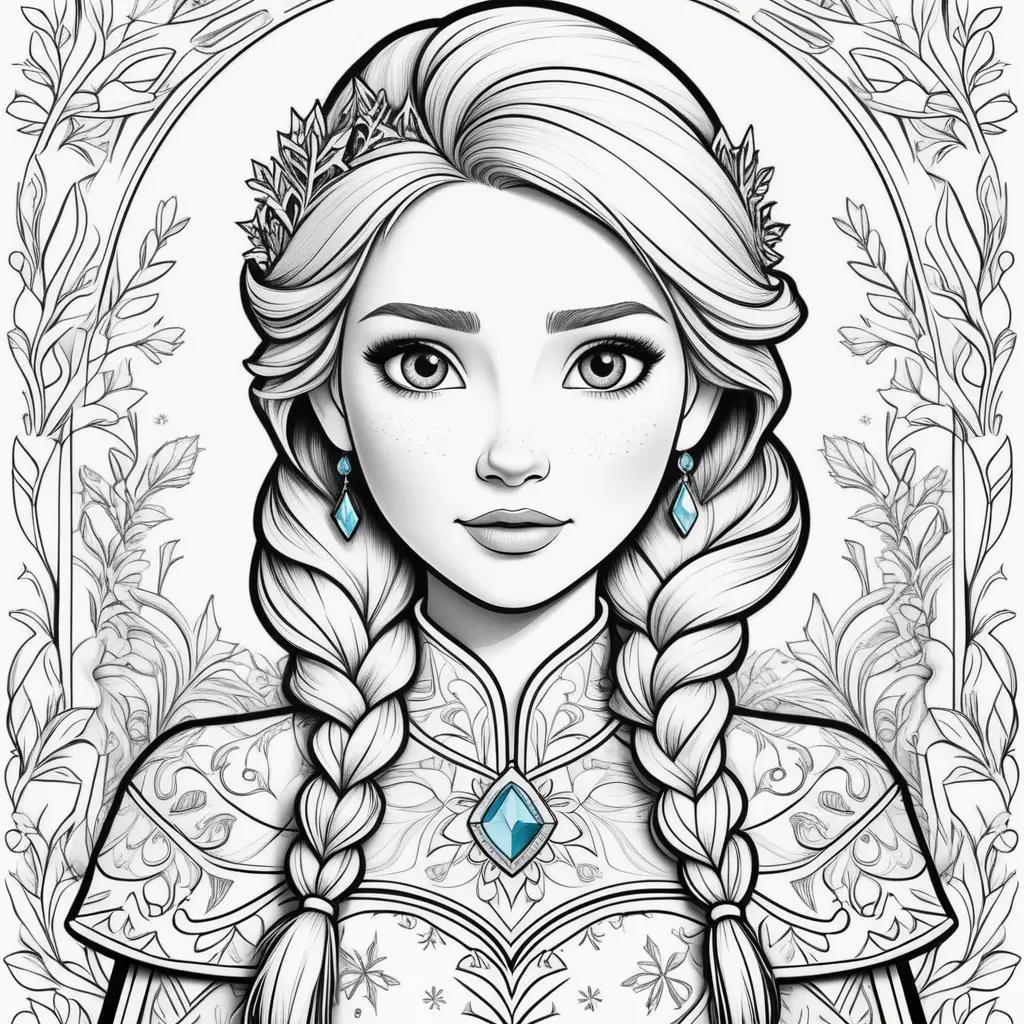 Frozen coloring page of Anna, Princess of Arendelle