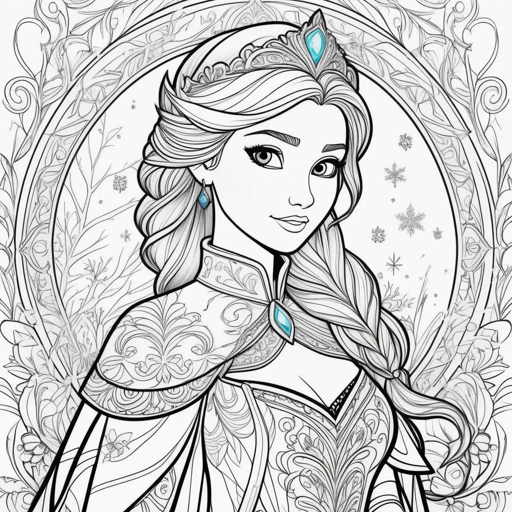 Frozen coloring pages: Elsa, Anna, and Olaf