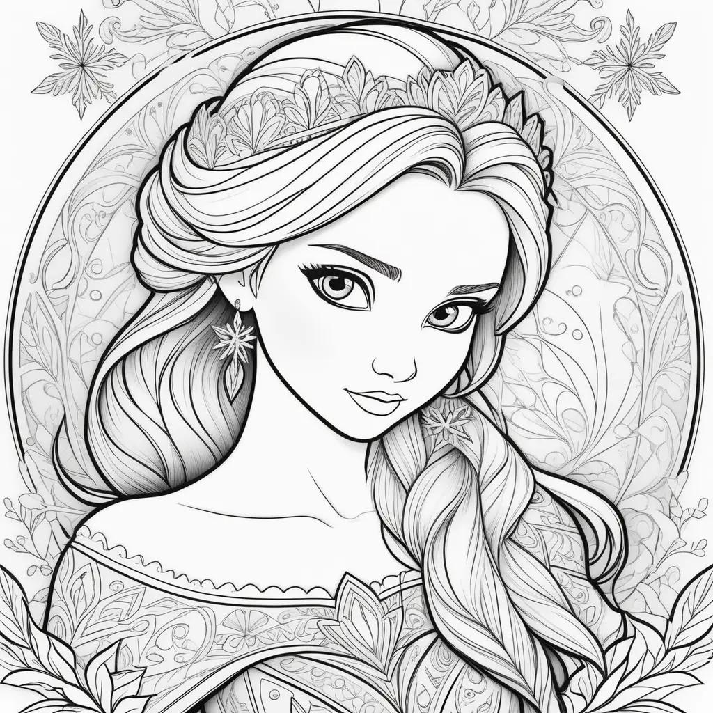 Frozen coloring pages featuring Elsa, Anna, and Olaf