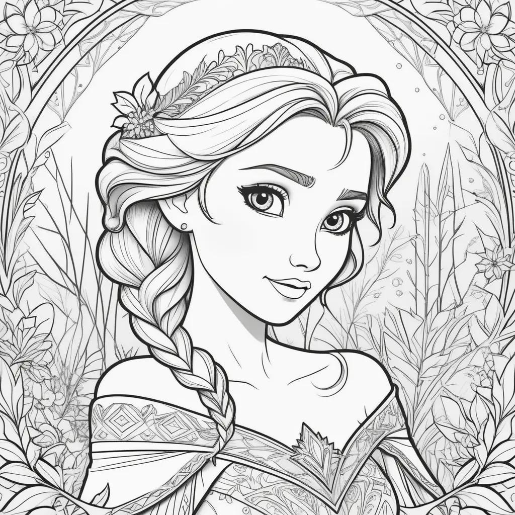 Frozen coloring pages featuring Elsa and Anna