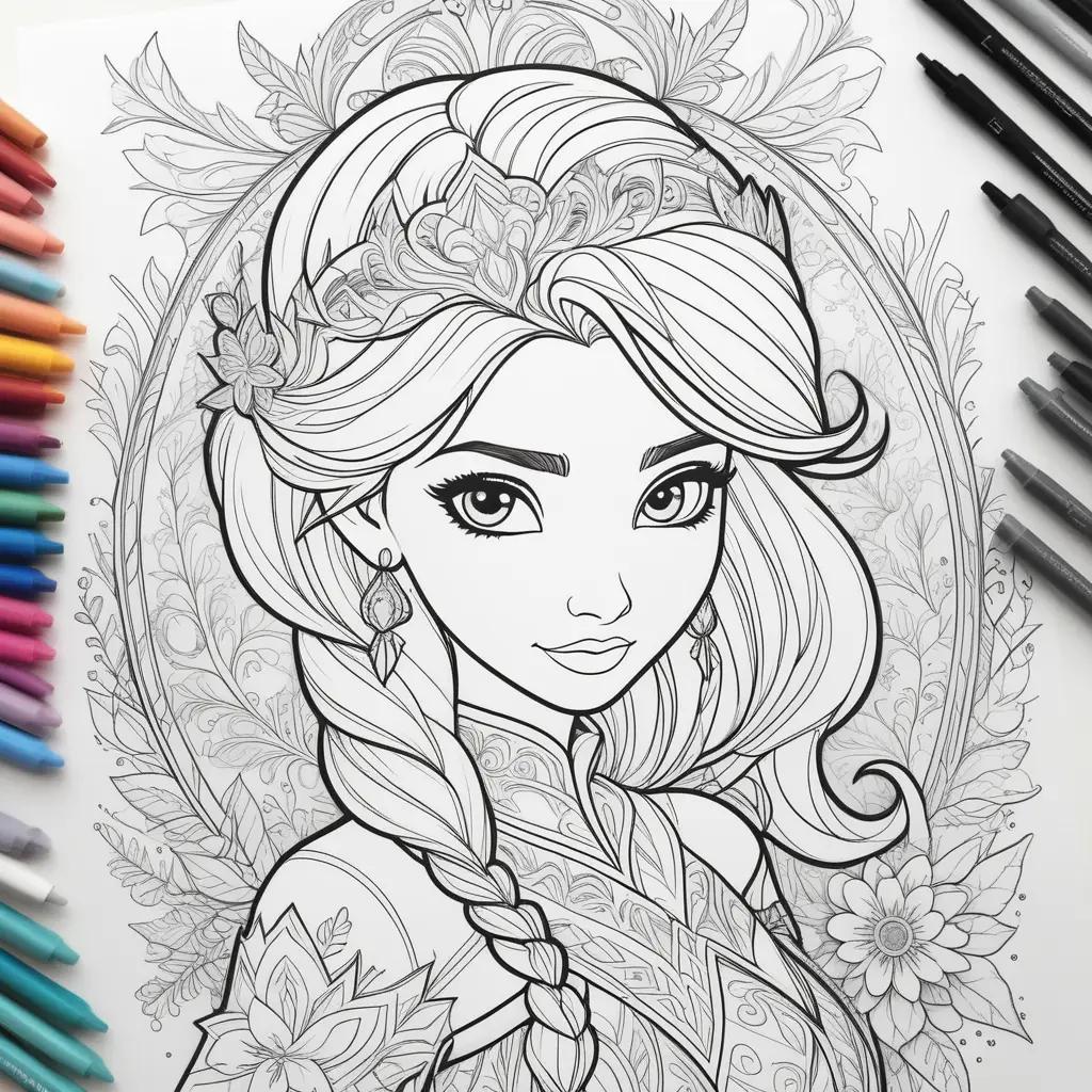 Frozen coloring pages for kids to color in