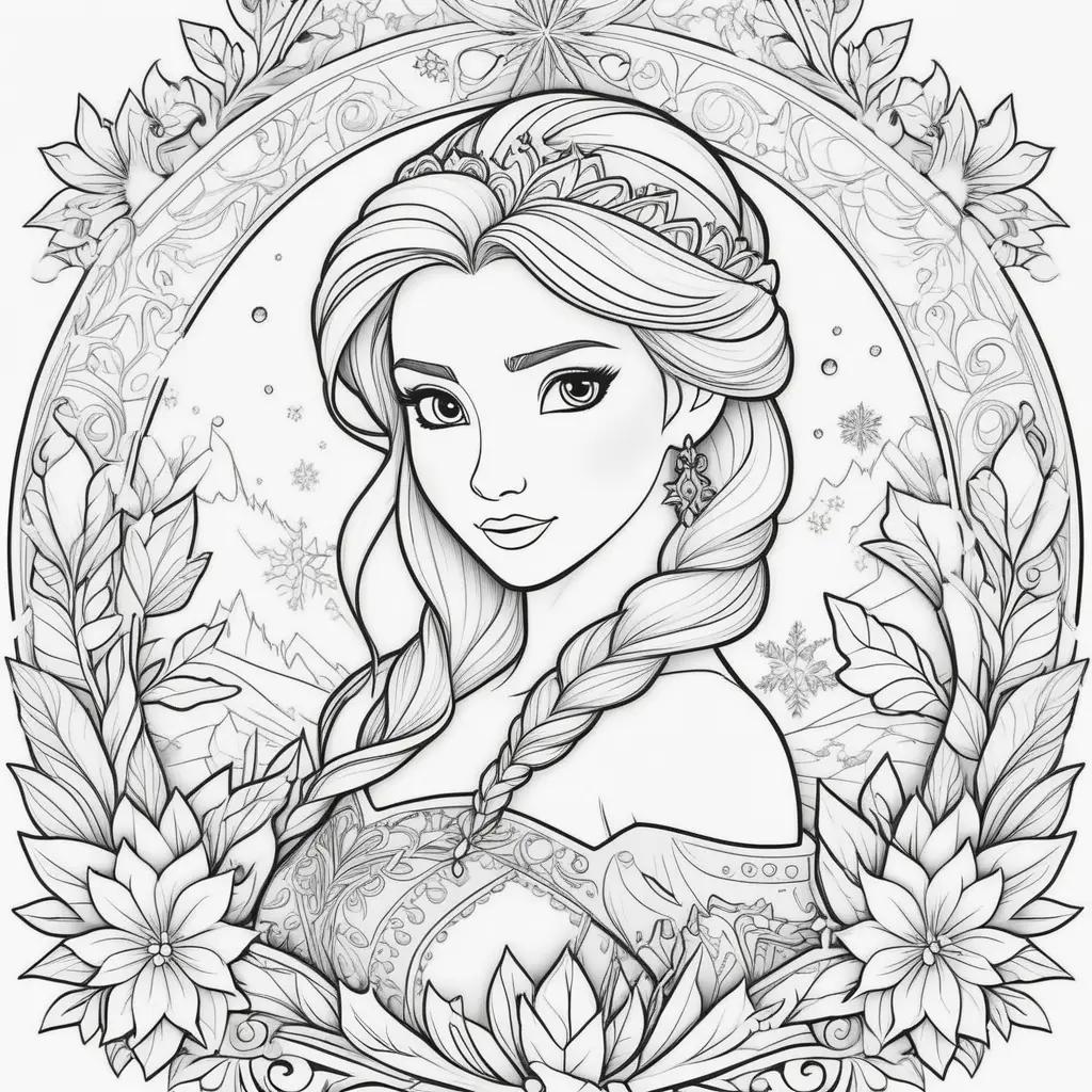 Frozen coloring pages with Elsa, Anna, Olaf and Snow Queen