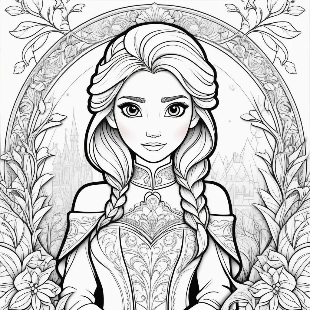 Frozen coloring pages with Elsa, Anna and Kristoff