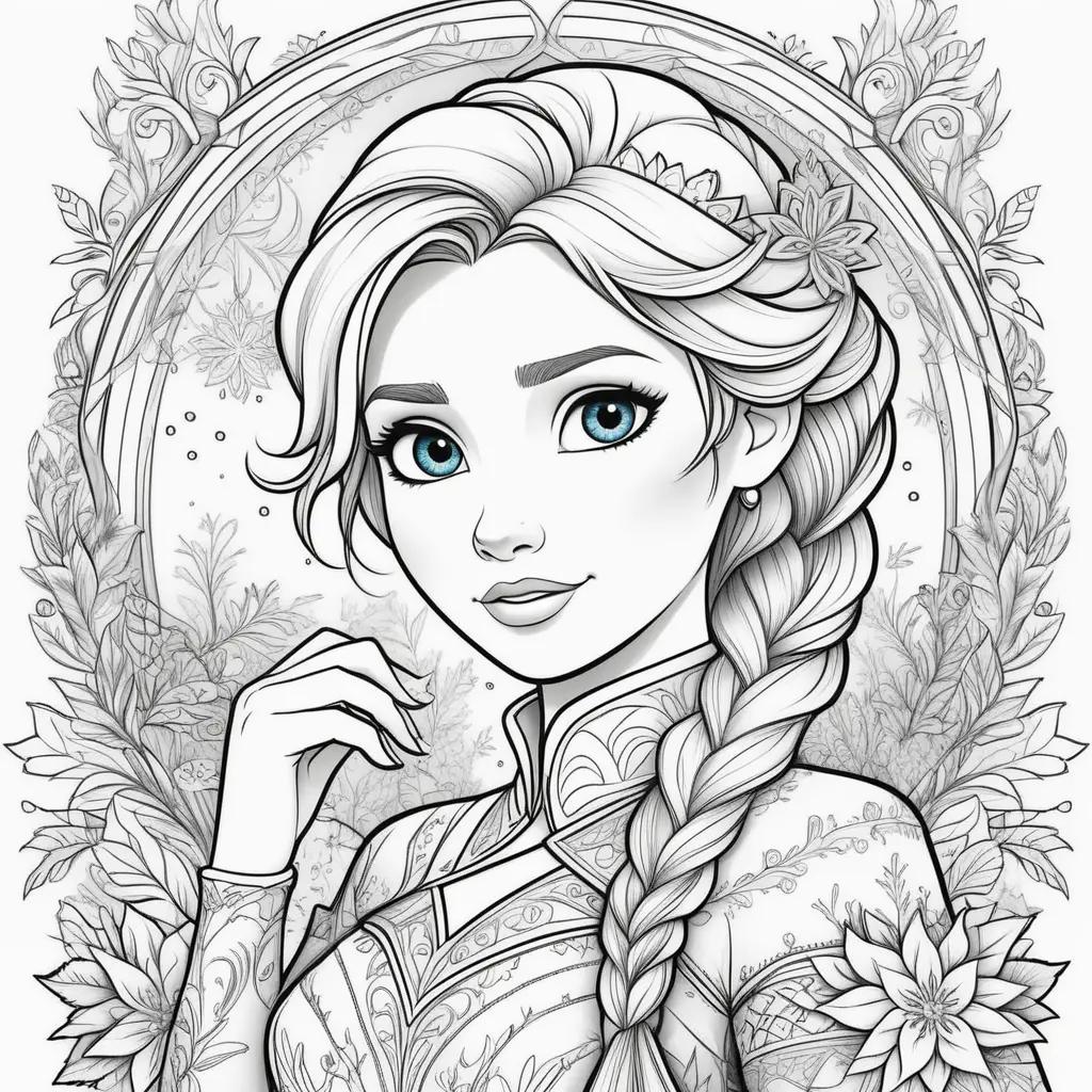 Frozen coloring pages with Elsa and Anna