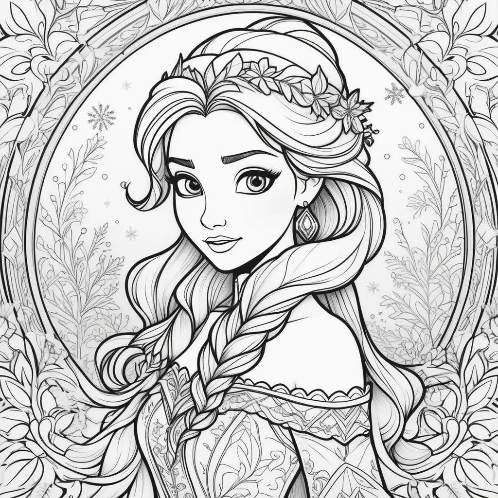 Frozen coloring pages with princess Elsa