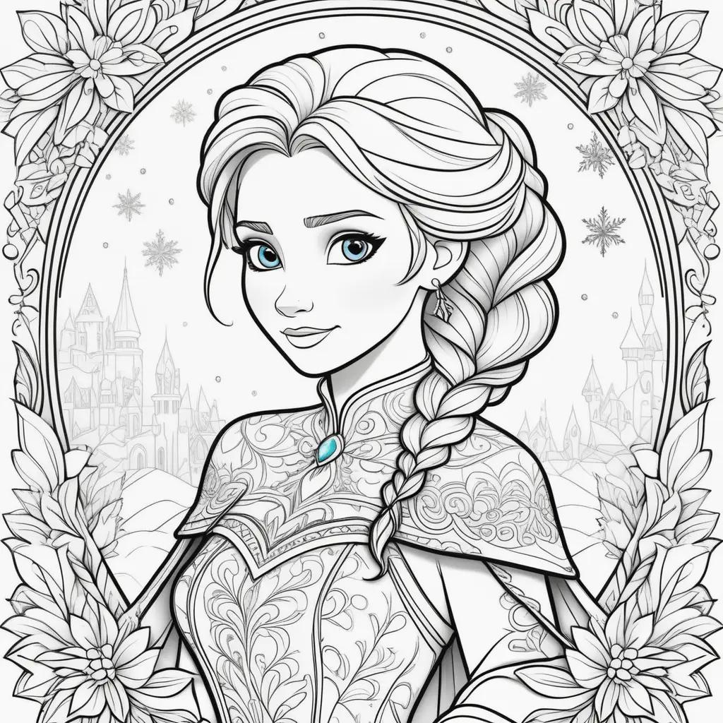 Frozen coloring pages with princess Elsa