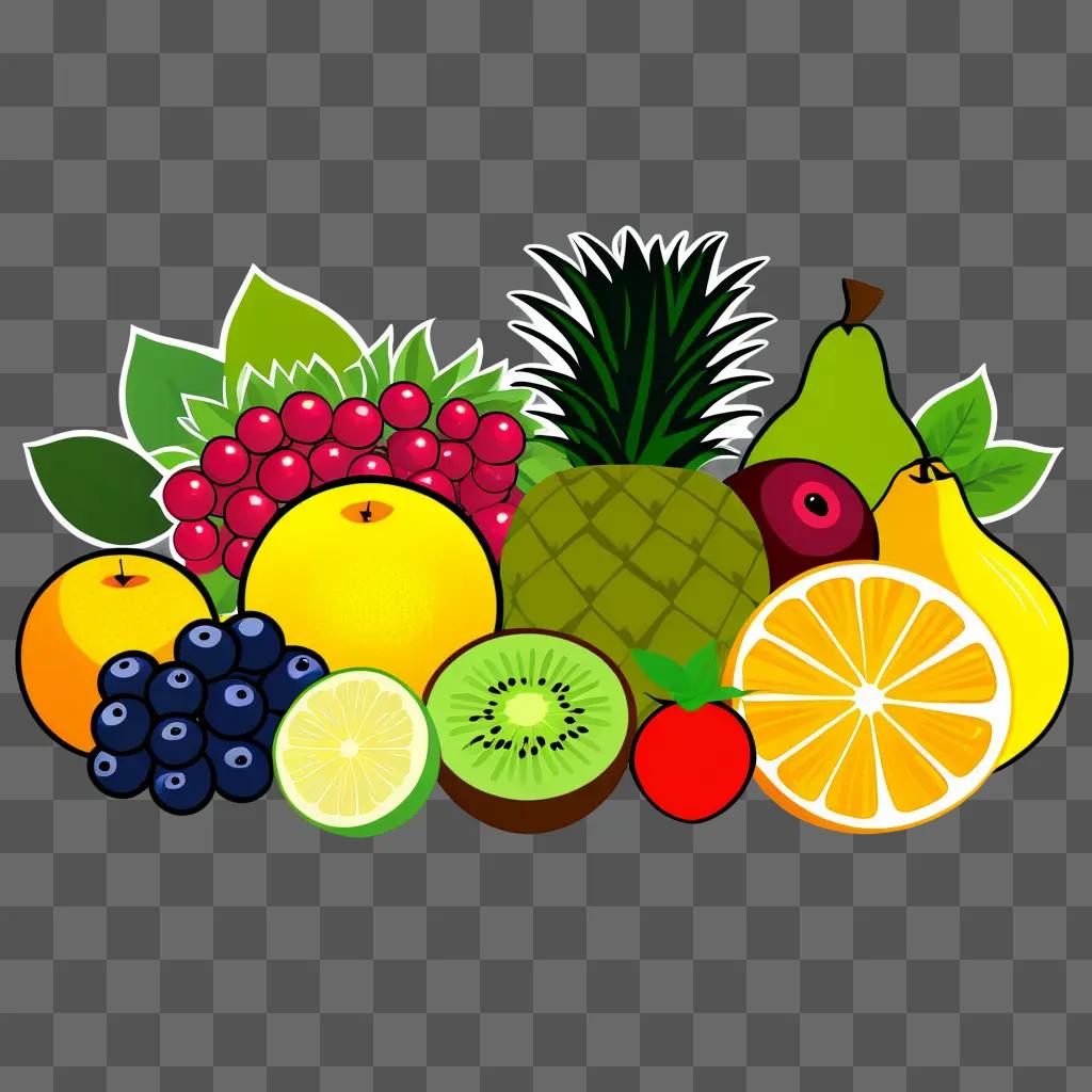 Fruit Clipart: A variety of colorful fruits