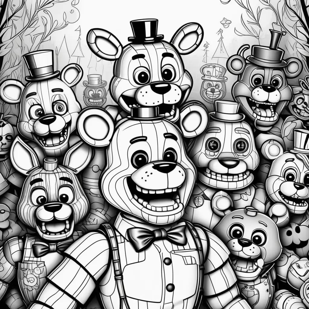 Funny Five Nights of Freddy coloring pages